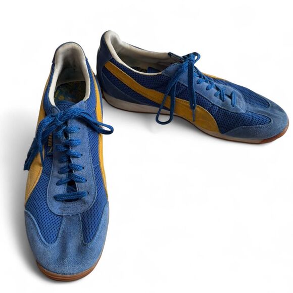 Puma Other - Vintage Men's PUMA H-STREET Y2K Low Profile Sneakers Blue / Yellow size 12